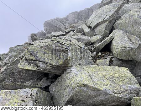 Rocks And Stones In The Autumn Swiss Alpine Environment And In The St. Gotthard Pass (gotthardpass) 