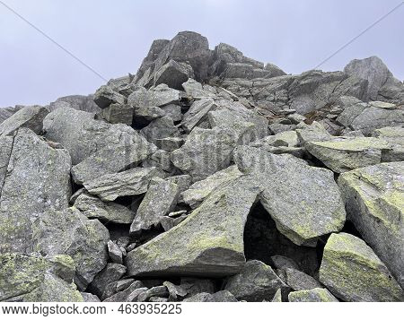 Rocks And Stones In The Autumn Swiss Alpine Environment And In The St. Gotthard Pass (gotthardpass) 