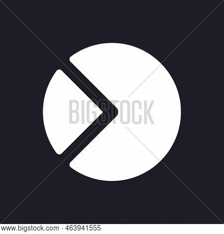 Segment Chart Dark Mode Glyph Ui Icon. Online Data Analysis Tool. User Interface Design. White Silho