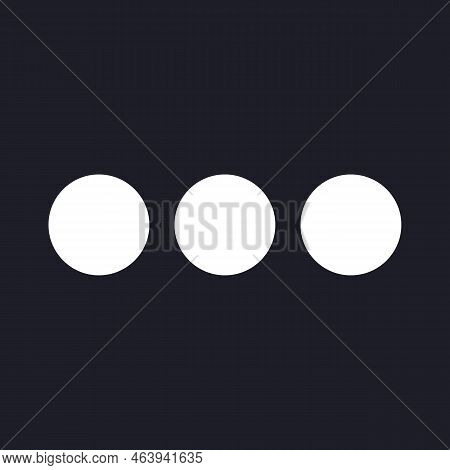 More Options Button Dark Mode Glyph Ui Icon. Website Circle Elements. User Interface Design. White S