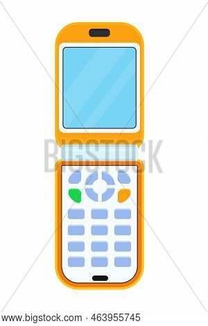 Clamshell Phone - Modern Flat Design Style Single Isolated Image
