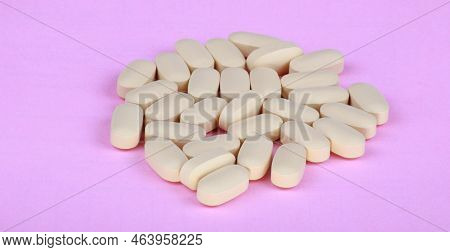 Hiv Therapy Efavirenz On Pink Background At Dry Sunny Day