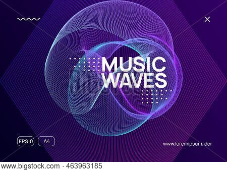 Abstract Music Flyer. Techno Dj Party. Electro Dance Event. Elec