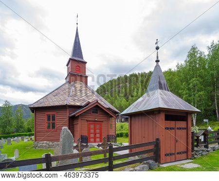 Bøverdal Church In Galdesanden, Norway. It Was Built In An Octagonal Design In 1864 And Seats About 