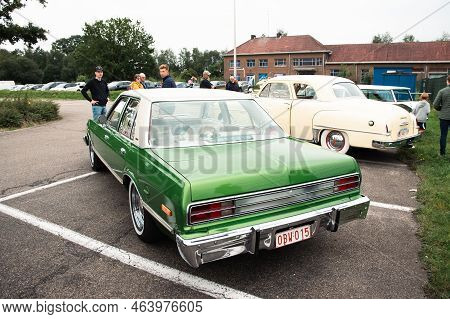 Genk, Belgium, August 18, 2021: Classic Summer Meet Of Oldtimer, Plymouth Volare