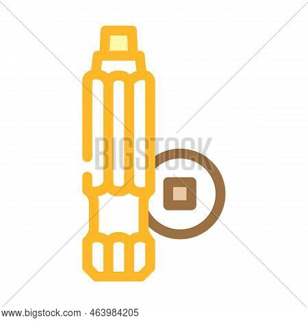 Robertson Screwdriver Bit Color Icon Vector. Robertson Screwdriver Bit Sign. Isolated Symbol Illustr