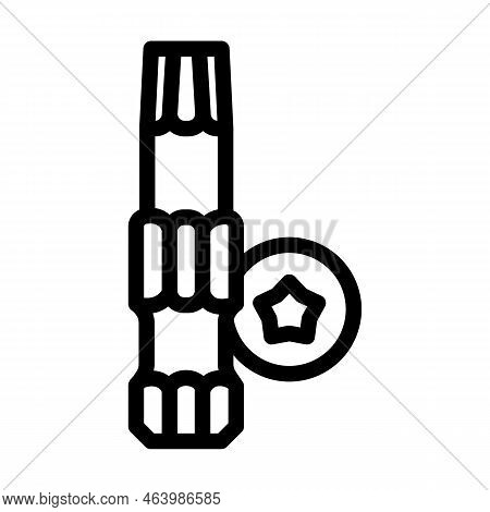 Torx Drive Screwdriver Bit Line Icon Vector. Torx Drive Screwdriver Bit Sign. Isolated Contour Symbo