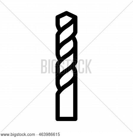 Twist Drill Bit Line Icon Vector. Twist Drill Bit Sign. Isolated Contour Symbol Black Illustration