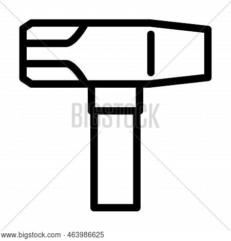 Straight Peen Hammer Line Icon Vector. Straight Peen Hammer Sign. Isolated Contour Symbol Black Illu