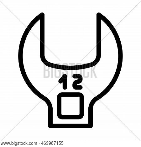 Crowfoot Wrench Line Icon Vector. Crowfoot Wrench Sign. Isolated Contour Symbol Black Illustration