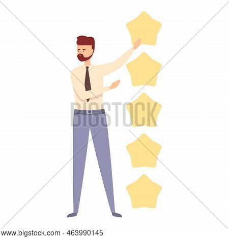 Benchmark Stars Icon Cartoon Vector. Financial Time. Unit Product