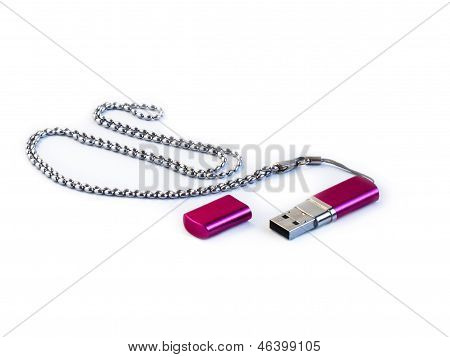 Usb Flash Drive On A Long Chain