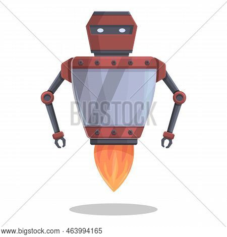 Fly Robot Icon Cartoon Vector. Cute Toy. Future Child