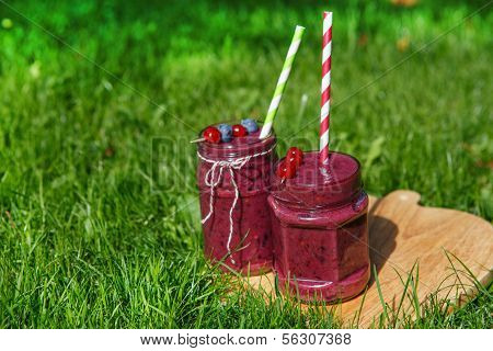 Fresh Smoothie Drink With Different Berries As Healthy Breakfast