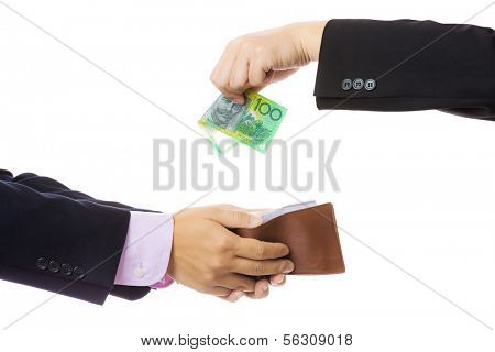 Give money from businessman to another
