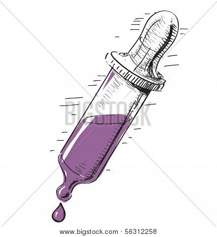 Glass dropper with liquid