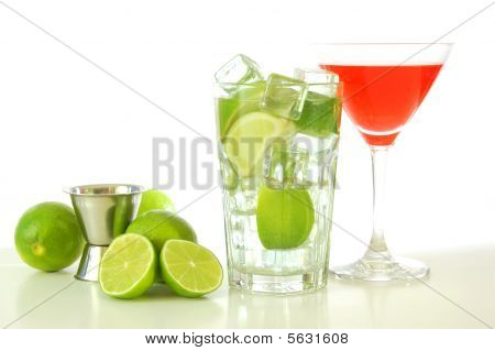 grüne und rote cocktail