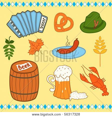 Oktoberfest ikony nastavit