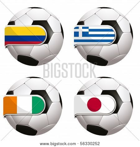 Football with country flag