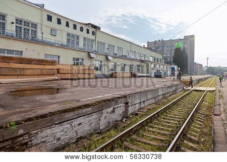 Ivanovo, Russia - June 29, 2013: View Of Rail Terminal In City Ivanovo In Summertime. The Station Wa
