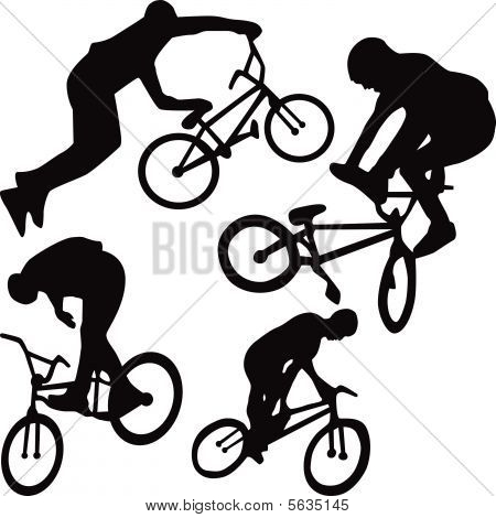 Cyklista silueta vektor