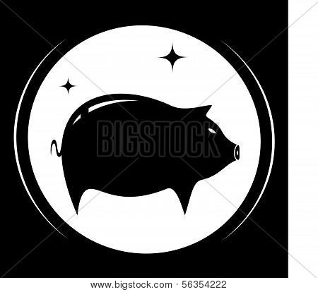 pig silhouette - meat food symbol