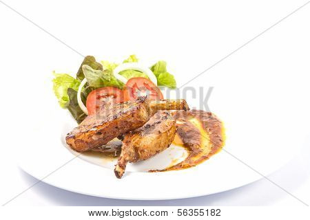 Grilled Lamb Chops  With Vegetables