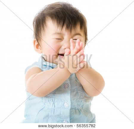 Baby girl clapping
