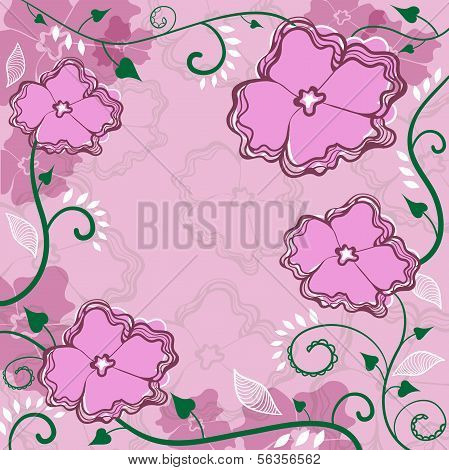 Frame flowers, vector illustration, background