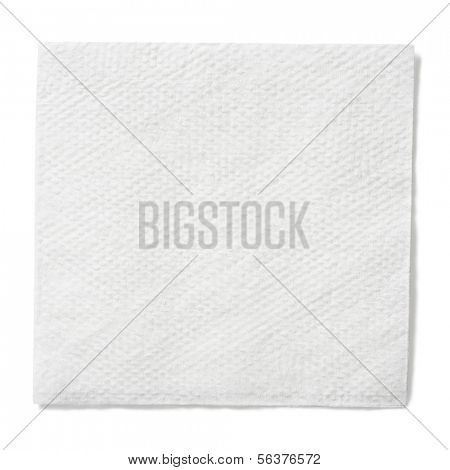 white paper square napkin isolated with clipping path included