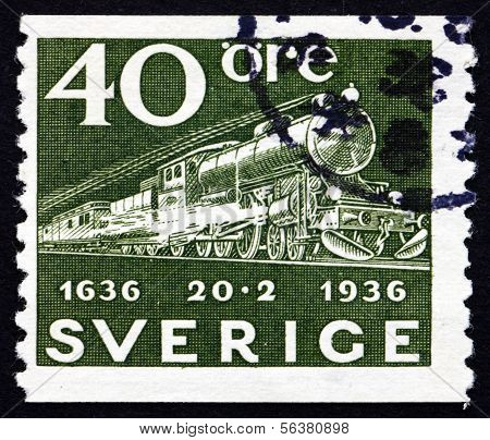 แสตมป์สวีเดน 1936 จดหมายรถไฟ