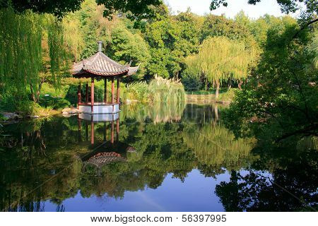 Paisaje del parque del lago oeste. Hangzhou. China.