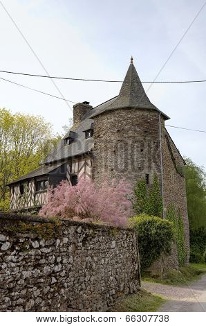 Ancient house in Paimpont. Broceliande, France.