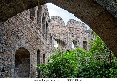 Old Medieval Fortress Ortenbourg In Alsace