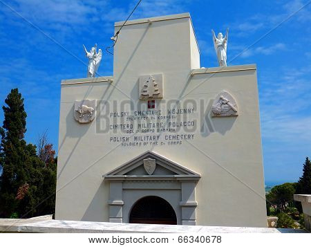 LORETO, ITALY - April 26, 2014: Polish War Cemetery In Loreto, Itraly