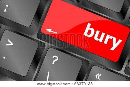 Bury Word On Computer Keyboard Key