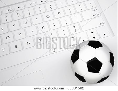 Soccer ball on the keyboard