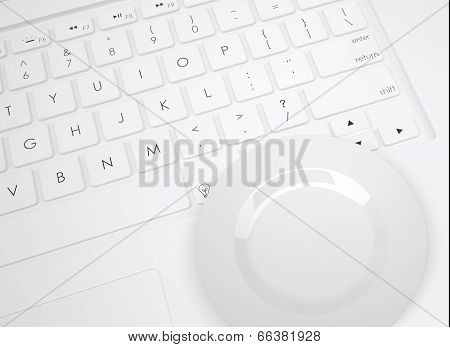 Plate on the keyboard