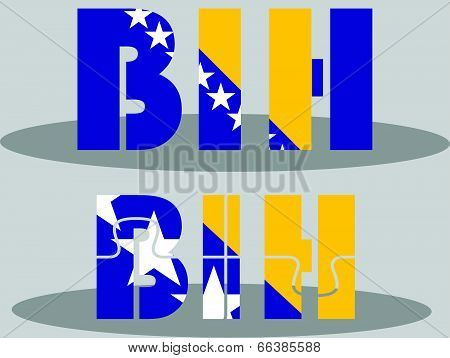 Bosnia Herzegovinan Flag in puzzle