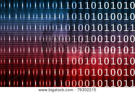 Binary Technology Stream with 1s and 0s Art