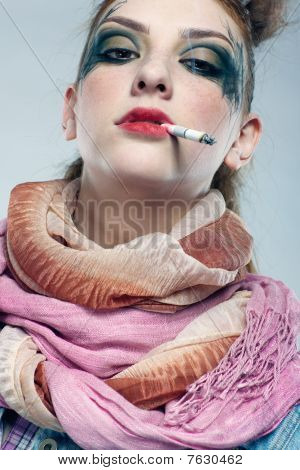 Glam Punk Girl kouření