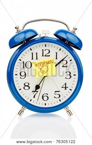 insights with a sticky note with the inscription holiday on the dial.