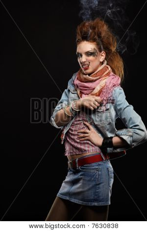 Glam Punk Girl kouření