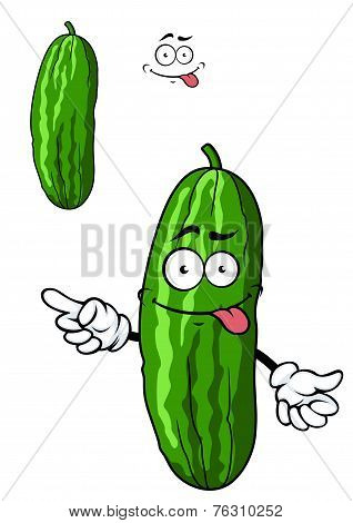 Green cartoon cucumber vegetable