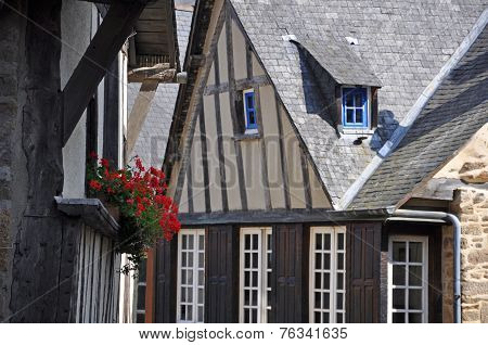 Half-timbered Building In The Rue De Jerzual, In Dinan