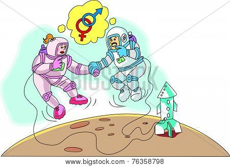 Astronauts In Love, Illustration