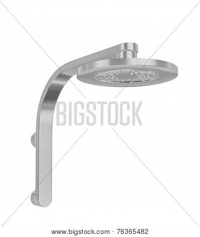 Modern Shower Head With Chrome Finish, 3D Illustration
