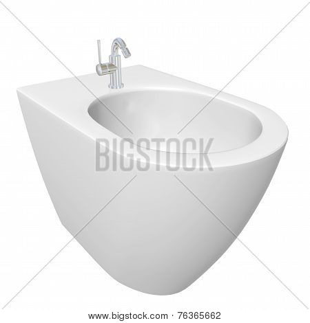 Round Bidet Design For Bathrooms. 3D Illustration
