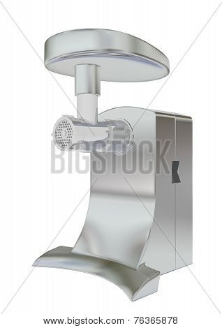 Stainless Steel Meat Grinder, 3D Illustration