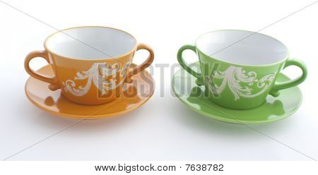 Tazza arancia e verde